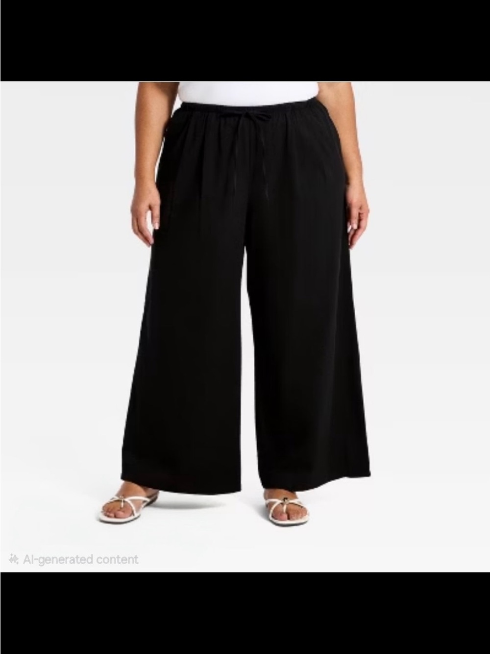 NIC+ZOE Black Wide-Leg Pull-On Pants